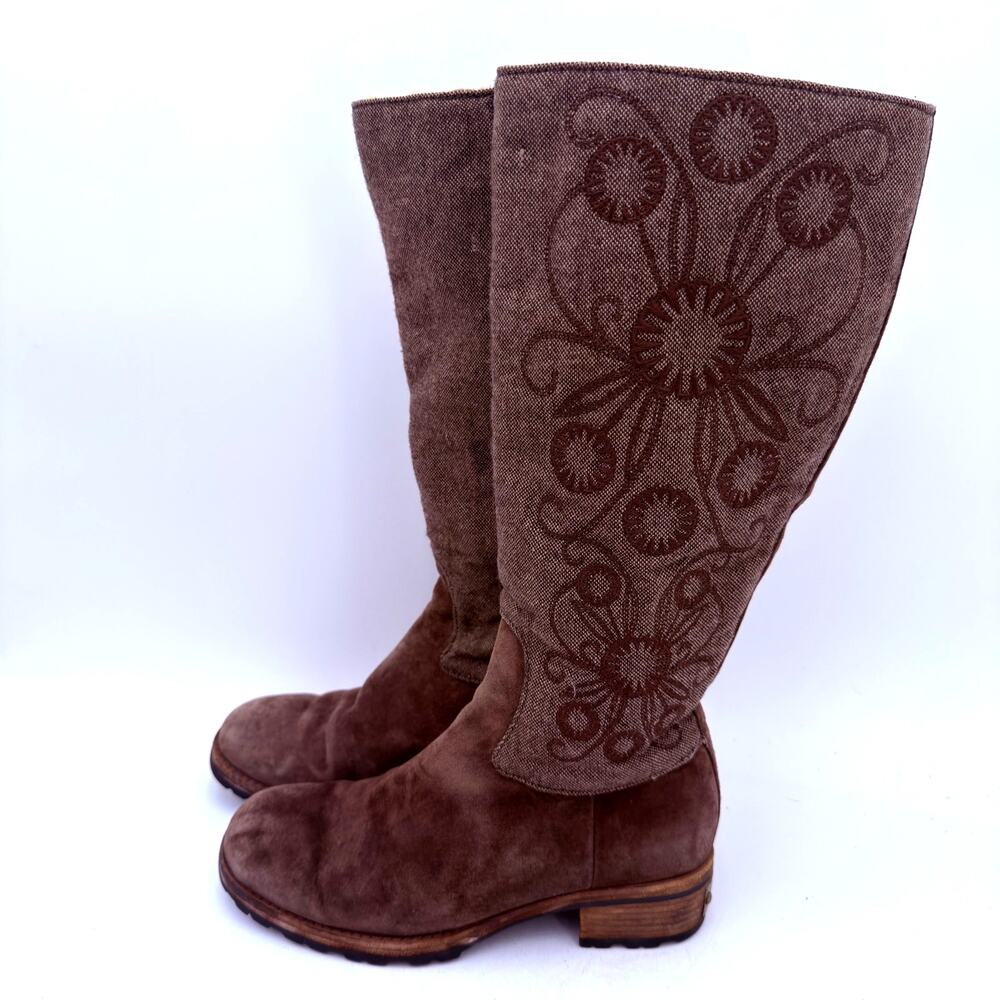 UGG Women's Brown Leather Ryder Tall Boots Size 6.5 - Picture 5 of 10